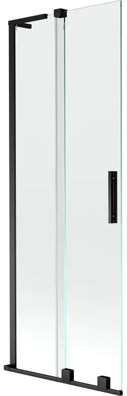 Mexen Velar L parawan nawannowy 2-skrzydłowy rozsuwany 70 x 150 cm, transparent, czarny - 896-070-003-01-70