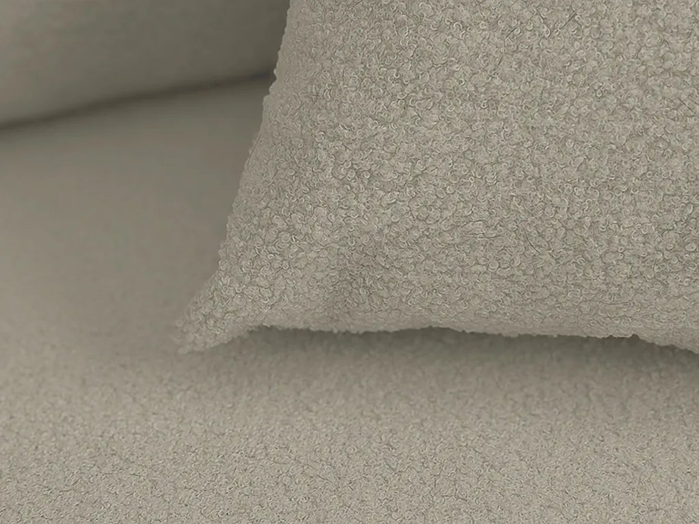 Rozkładana narożna sofa SMART BOUCLE 232x143 cm, szarobeżowa, uniwersalna