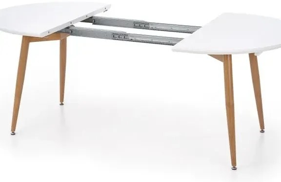 Stół EDWARD 120(200)x100 biały/dąb san remo rozkładany HALMAR