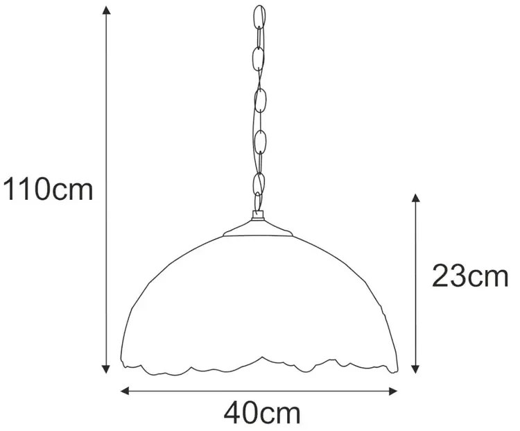 Regulowana lampa wisząca witrażowa w kwiaty - A659-Ahra