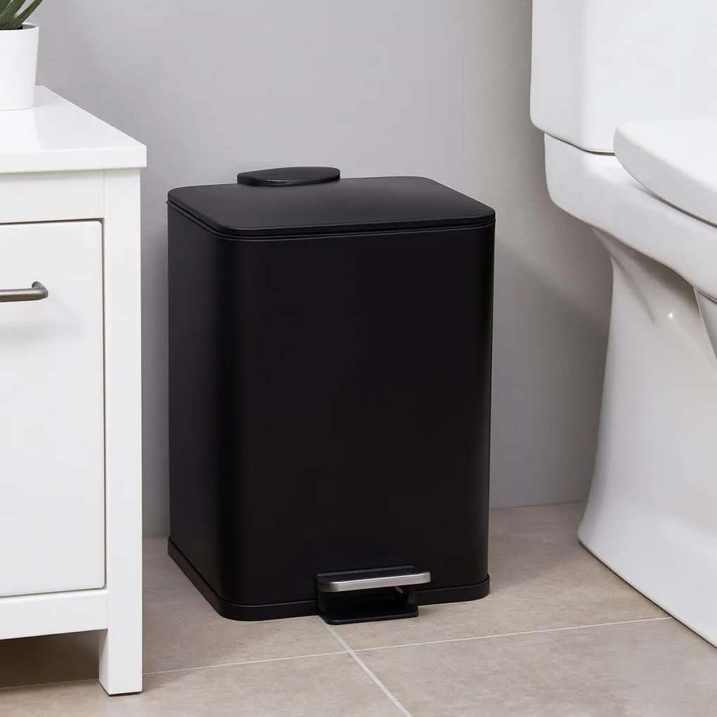 Metalowy kosz na śmieci DELTA, czarny, 20 l