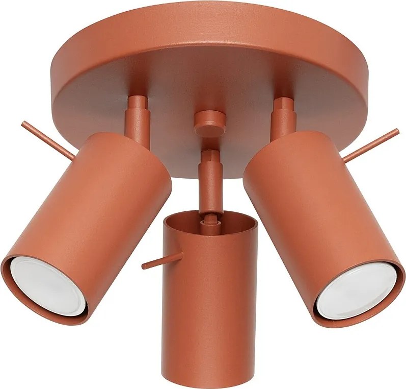 Lampa Sufitowa Nowoczesny Ring, Stal - 3 Źródło - L.19.5 X H.18.5 Cm - Ochra Czerwona