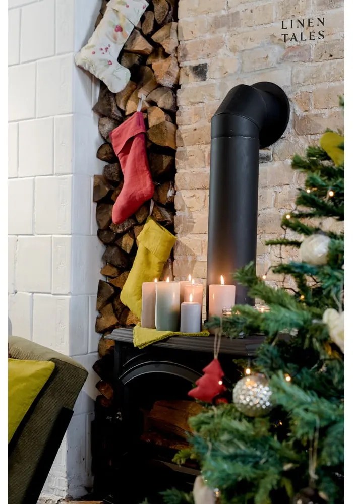 Tekstylna pończocha świąteczna Christmas Print – Linen Tales