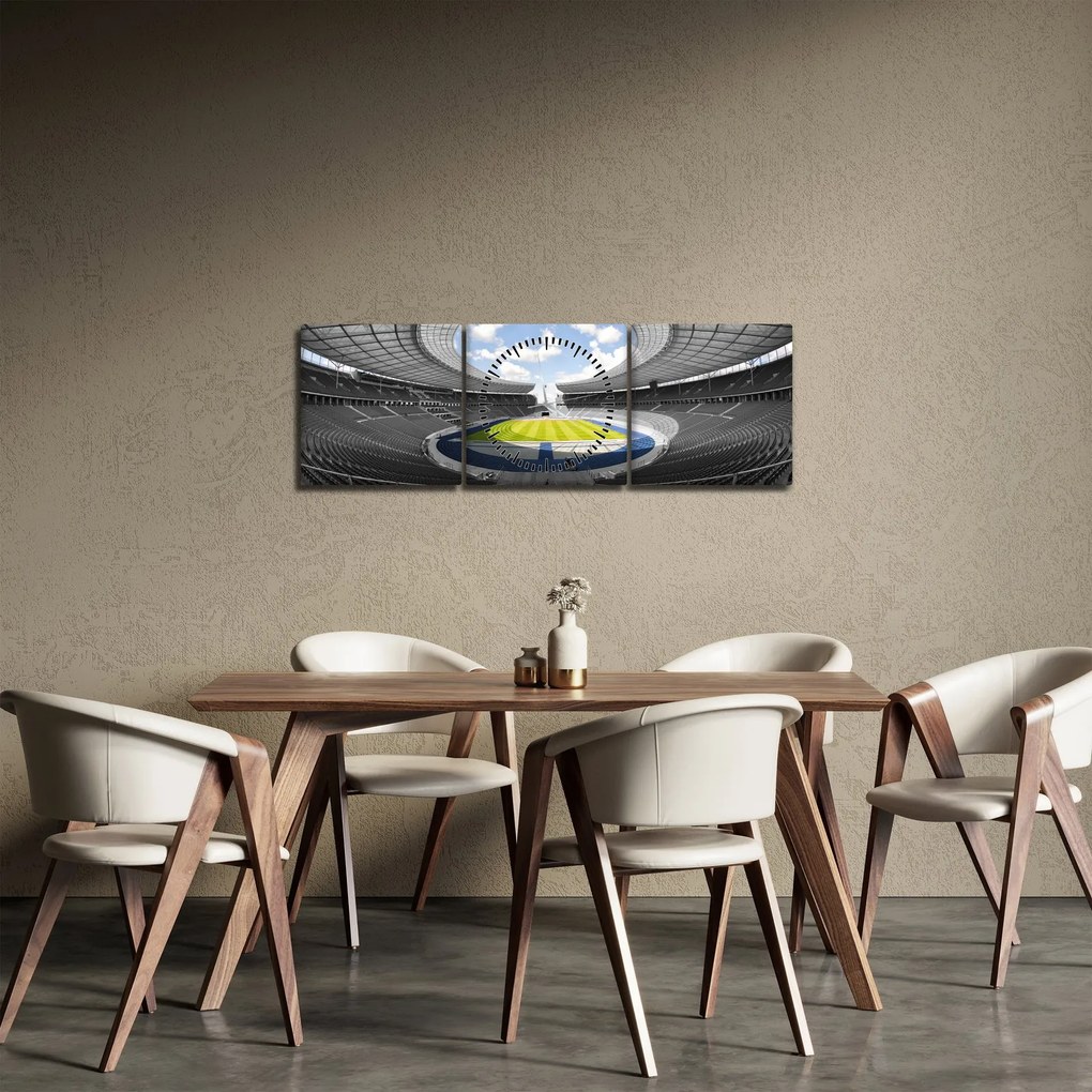 Obraz - stadion piłkarski (z zegarem) (90x30 cm)