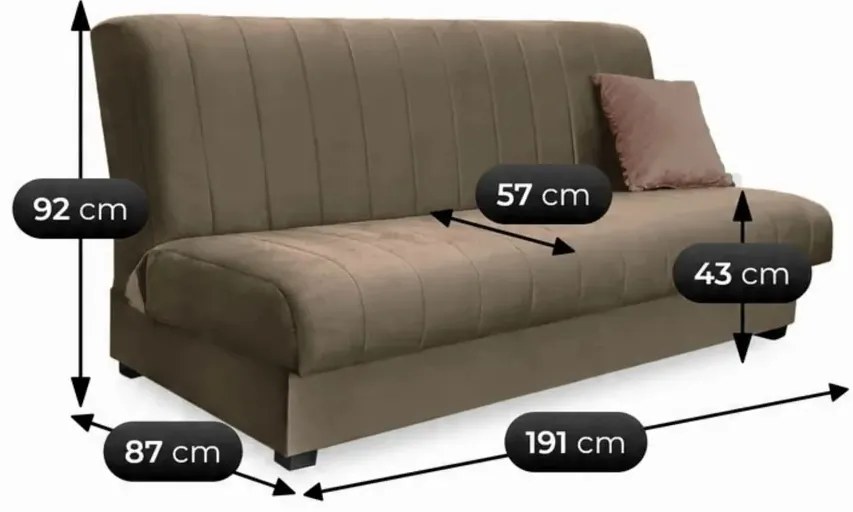 Beżowa sofa rozkładana K1-L14