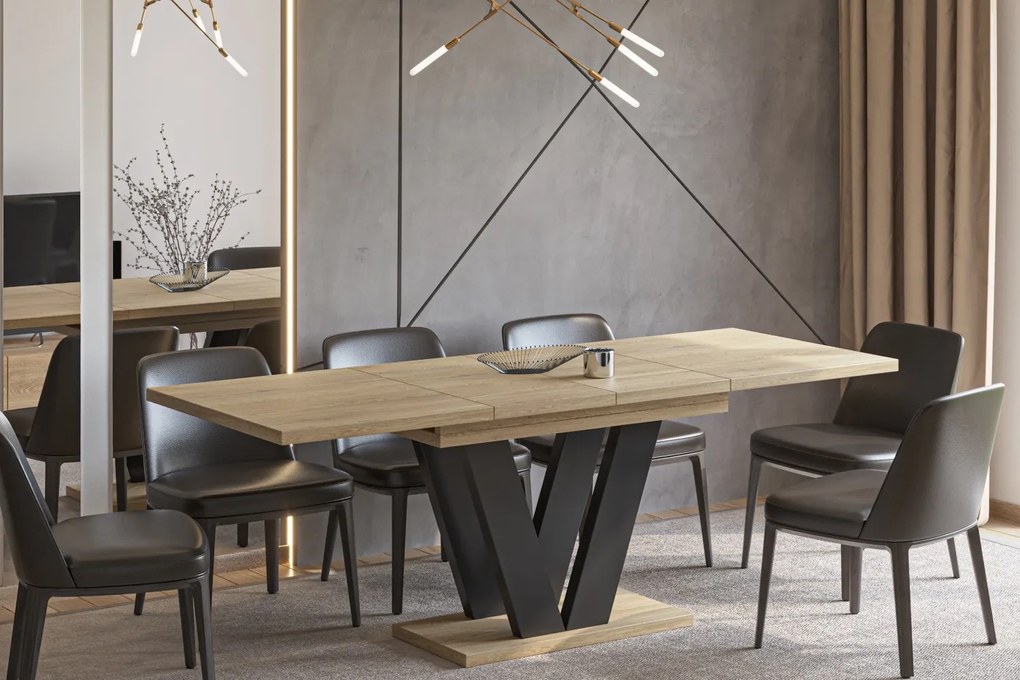 Stół z nogami w kształcie litery V Lara rozkładany od 130 do 210 cm