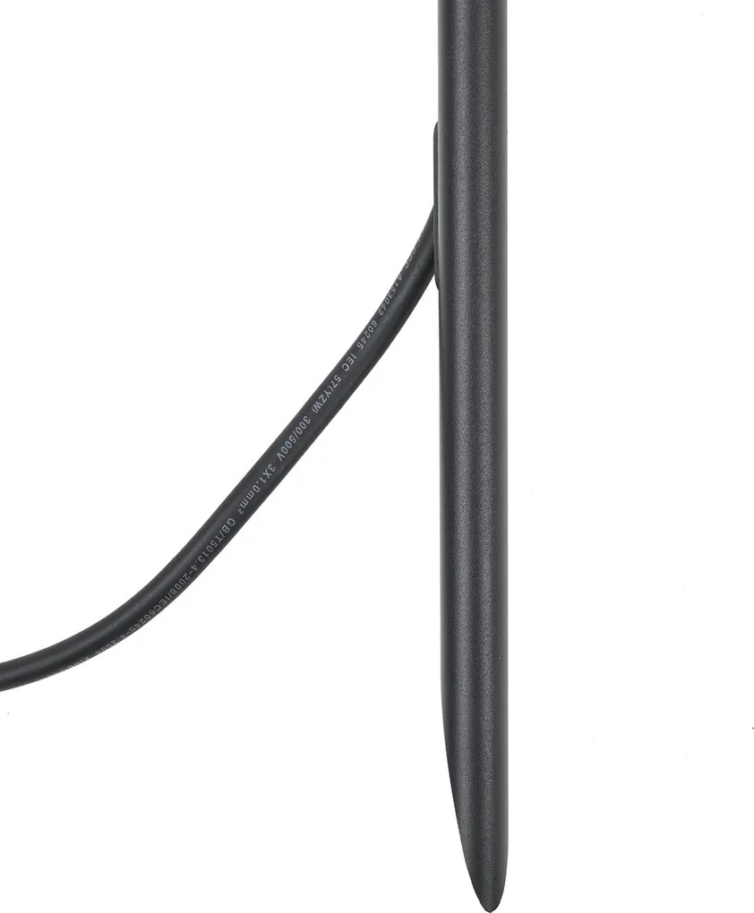 Reflektor wbijany czarny 40 cm z LED, regulowany IP65, z przewodem i wtyczką - Carl