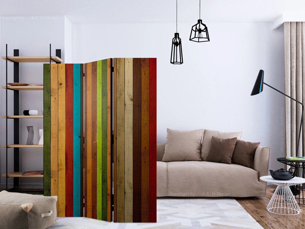 Parawan jednostronny Tła i desenie 135x172 cm 3-częściowy brązowy ARTGEIST B