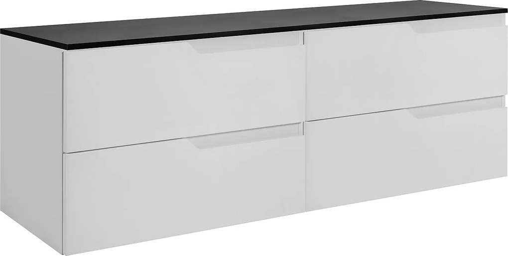 Zestaw mebli łazienkowych pod umywalkę, biało-czarna, 160 (2 x 80) x 46 x 58 cm