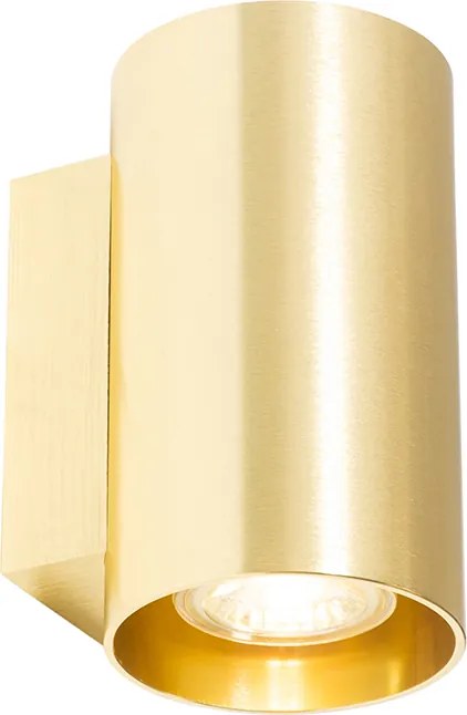 Inteligentna lampa ścienna złota okrągła z 2 żarówkami WiFi GU10 - Sandy