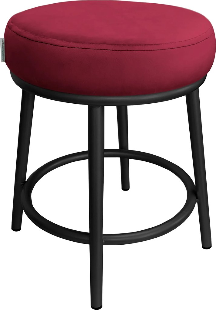Taboret Ben tkanina Welur stelaż metalowy STOŁEK LOFT : Kolor Stelaża - Czarny , Kolor tkaniny - VELVET - MG31, Typ tkaniny - Velvet