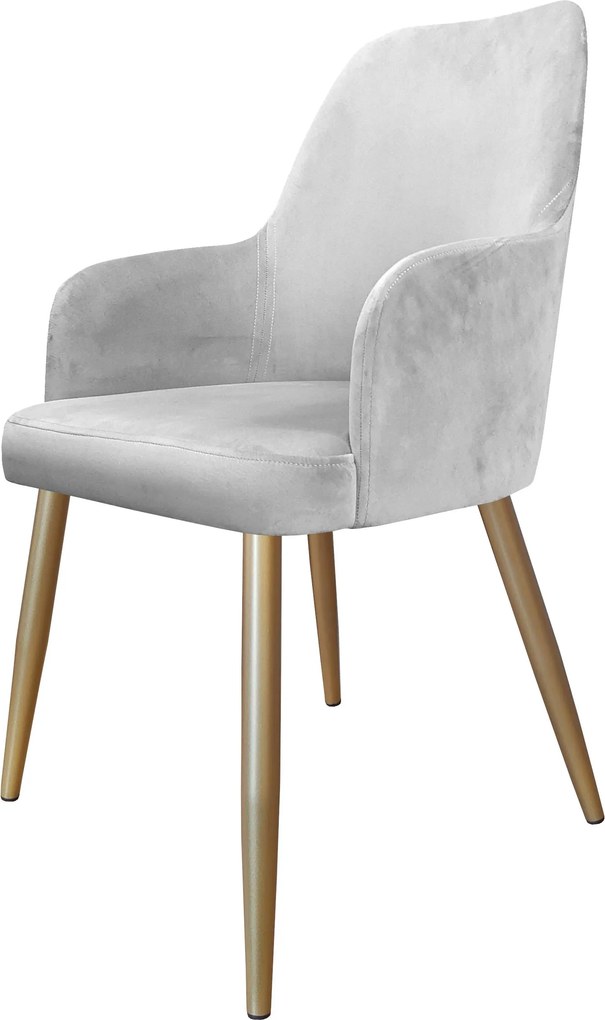 Krzesło WESTA tkanina Welur noga metalowa elegancki styl loftowy : Kolor nogi - Złota stożek, Kolor tkaniny - VELVET - MG39, Typ siedziska - Siedzisko stałe