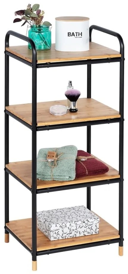 Czarno-naturalny metalowy regał łazienkowy 42x94,5 cm Loft – Wenko