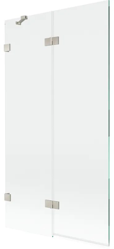 Mexen Lunar parawan nawannowy 2-skrzydłowy lewy 100 x 150 cm, transparent, nikiel szczotkowany - 897-100-100-97-00-L