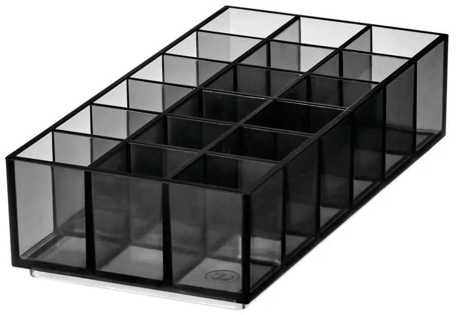 Organizer łazienkowy na kosmetyki z plastiku z recyklingu w kolorze matowej czerni Lip Station – iDesign