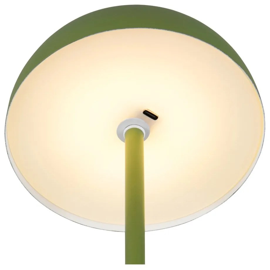 Zielona lampa stołowa LED z metalowym kloszem (wysokość 21 cm) Munoz – Reality