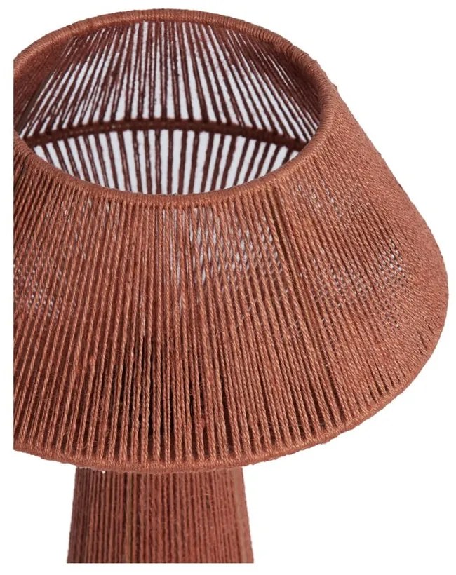 Czerwona lampa stołowa z kloszem z juty (wysokość 47 cm) Fugia – Light &amp; Living
