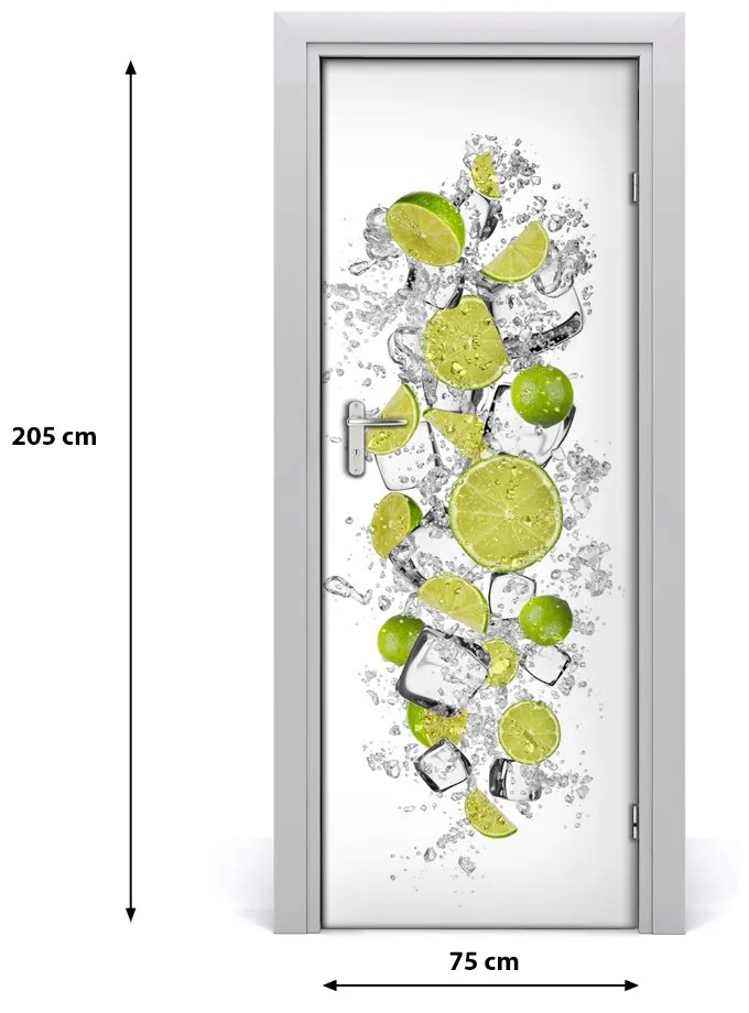 Naklejka na drzwi do domu samoprzylepna Limonki