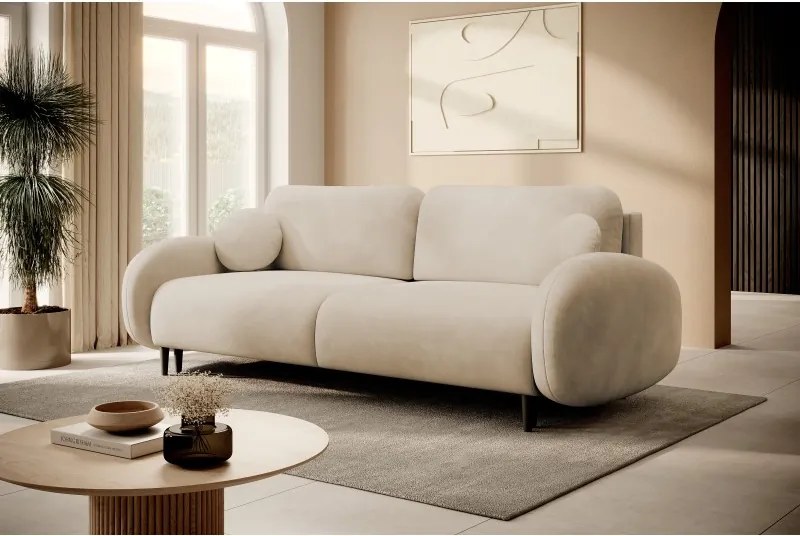 Sofa SOFT z funkcja spania i pojemnikiem BEŻOWY RUN AGAIN 06