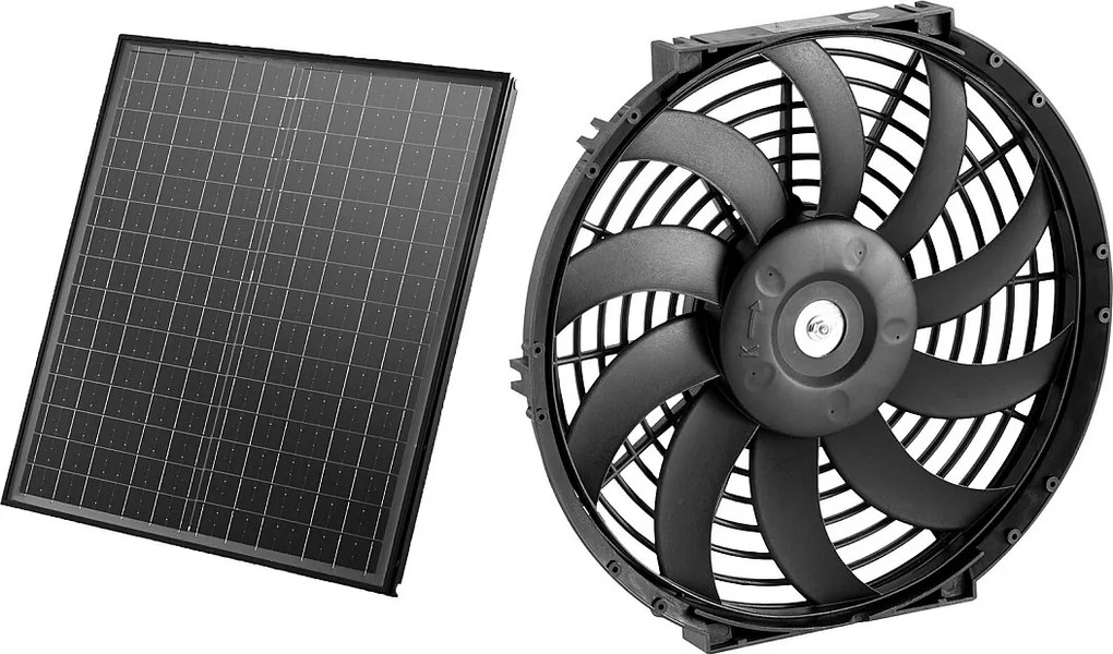 Wentylator Wytłaczający z Poddachu SucceBuy, Wentylator Osowy, 30,5 cm, 36,8 m³/min z Regulowanym Termostatem