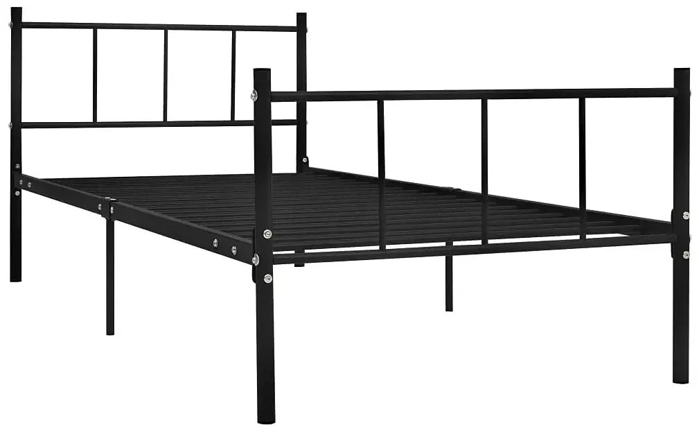 Czarne metalowe łóżko 90x200 cm - Kalea