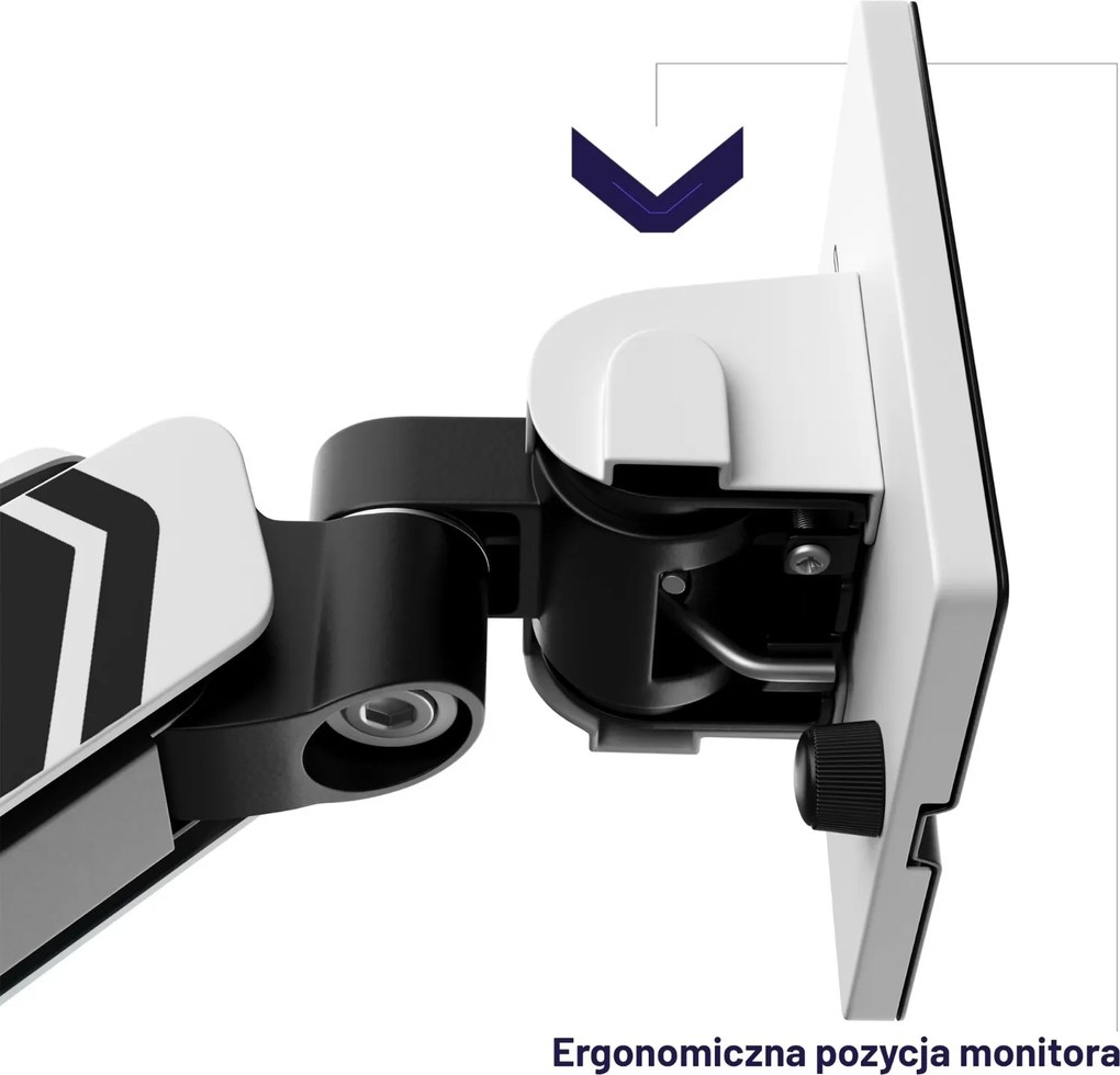 Uchwyt regulowany na monitor 49 cali LED RGB Diablo X-Arm, biało-czarny