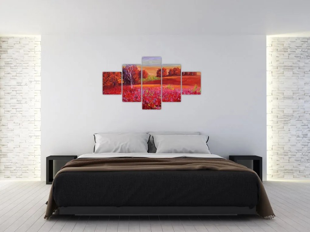 Obraz czerwonego krajobrazu (125x70 cm)