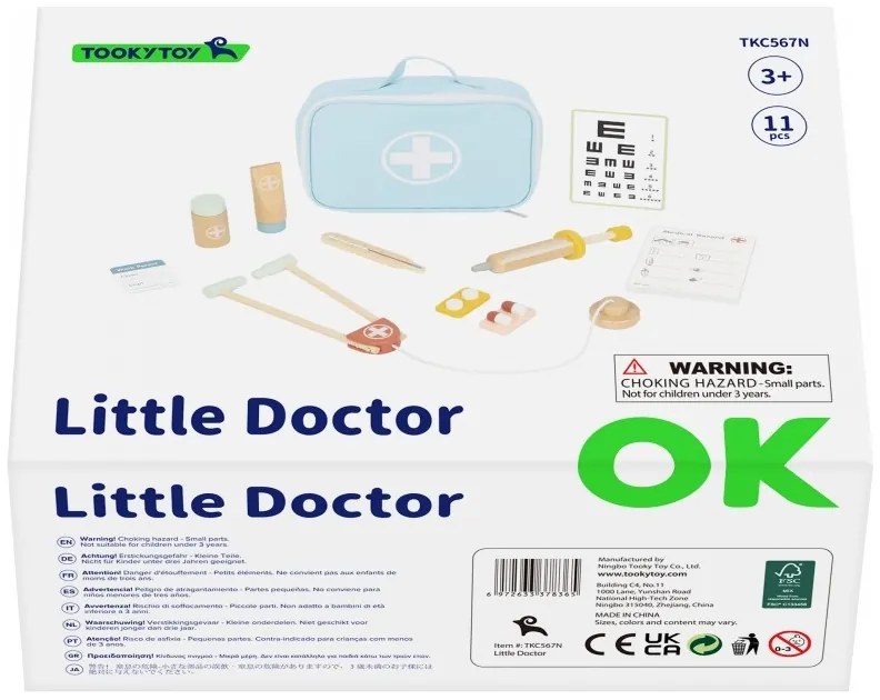 Tooky toy drewniany zestaw małego lekarza doktora w walizce z akcesoriami