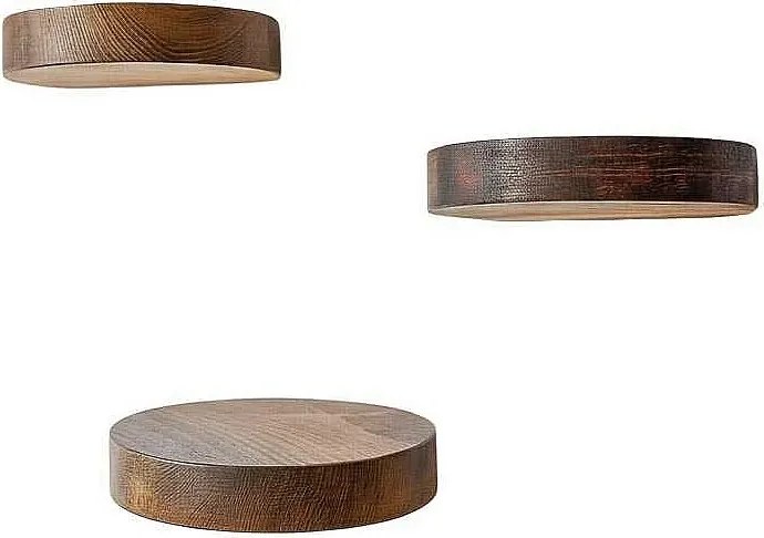 Dekoracyjna półka drewniana – 12 cm średnicy, 1,9 cm wysokości – Kolor drewna – 100% lite drewno