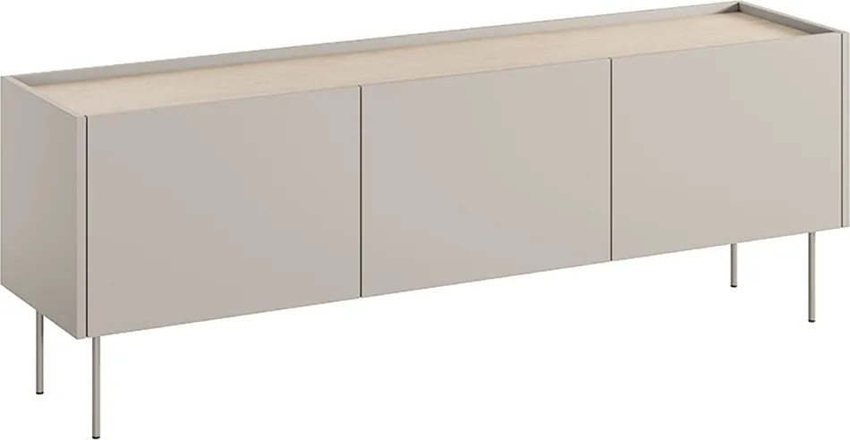 Szafka RTV Desin 170 cm z metalowymi nogami - kaszmir / dąb nagano