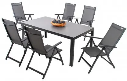 LUNA ACTIVE szary - zestaw ogrodowy aluminiowy 6+1