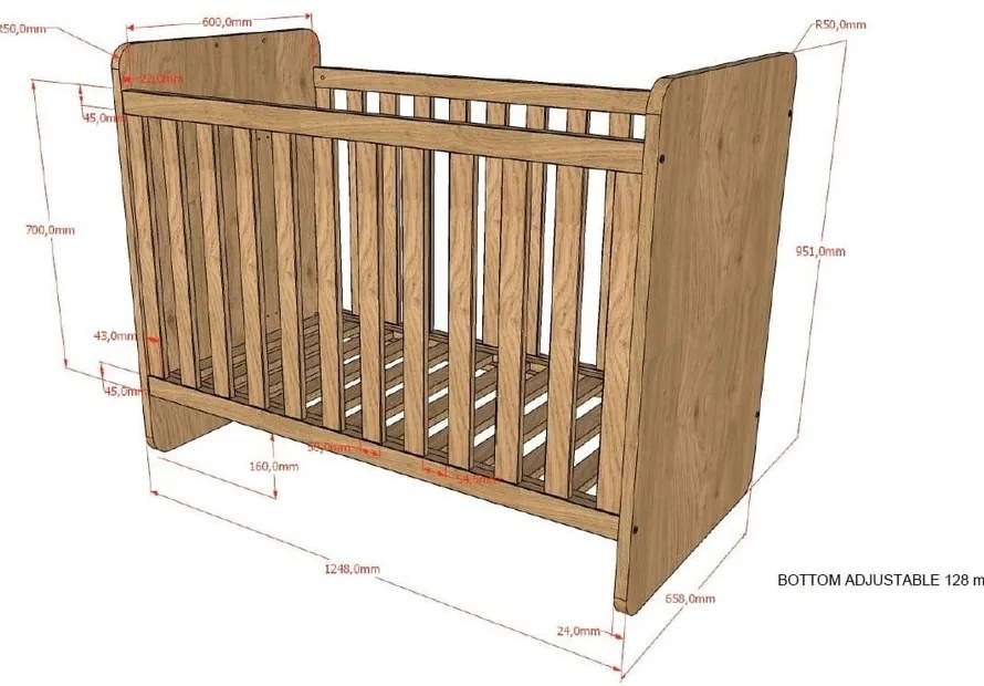Łóżeczko 60x120 cm Sam – Vipack