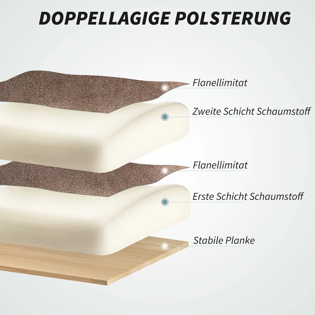 HOMCOM Ergonomiczny fotel biurowy, regulowane oparcie, podnóżek, miękki materiał, Jasnobrązowy