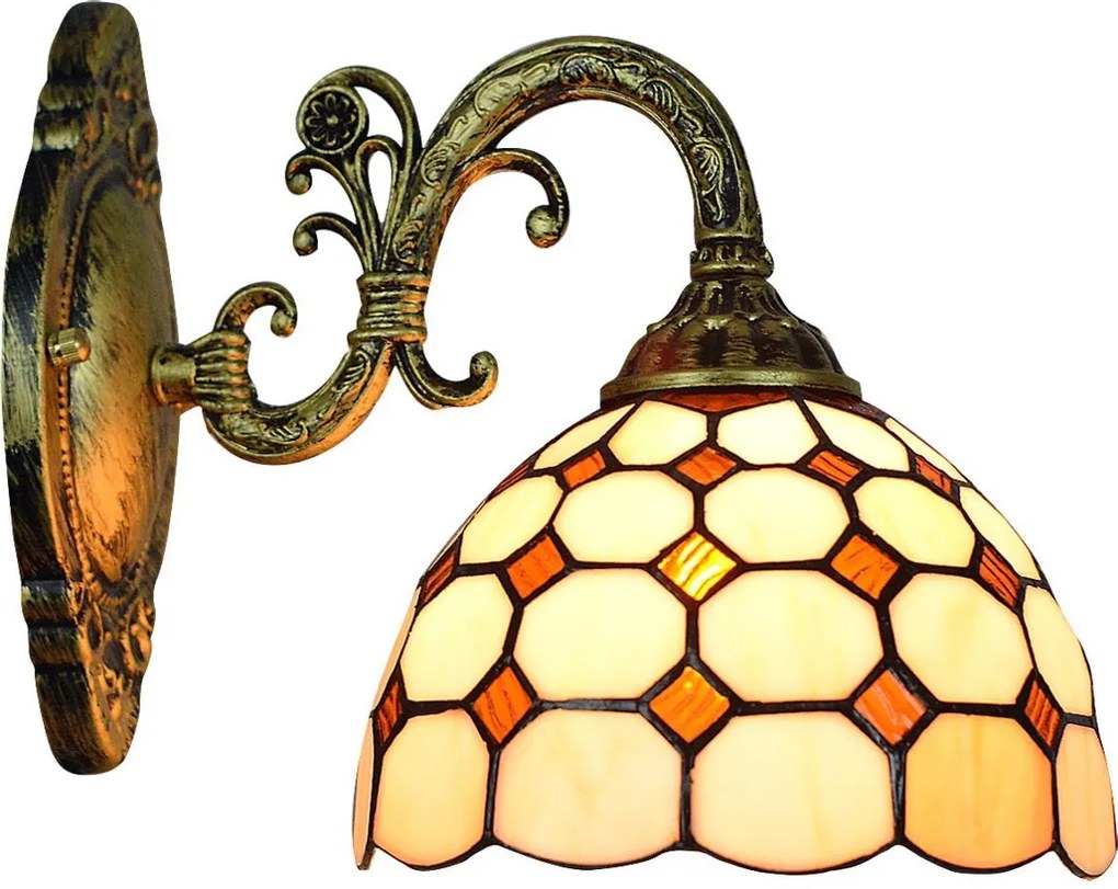 Brilagi - Tiffany witrażowy kinkiet DORAN 1xE27/40W/230V