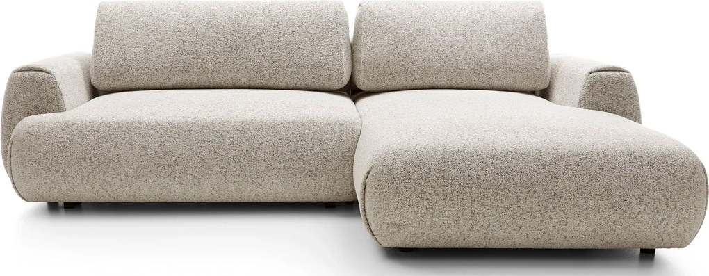 Beżowa melanżowa kanapa narożna z funkcją spania D5-A31
