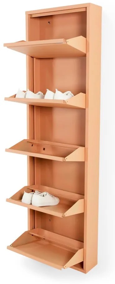 Łososiowa metalowa uchylna szafka na buty 50x169x15 cm Billy – Spinder Design