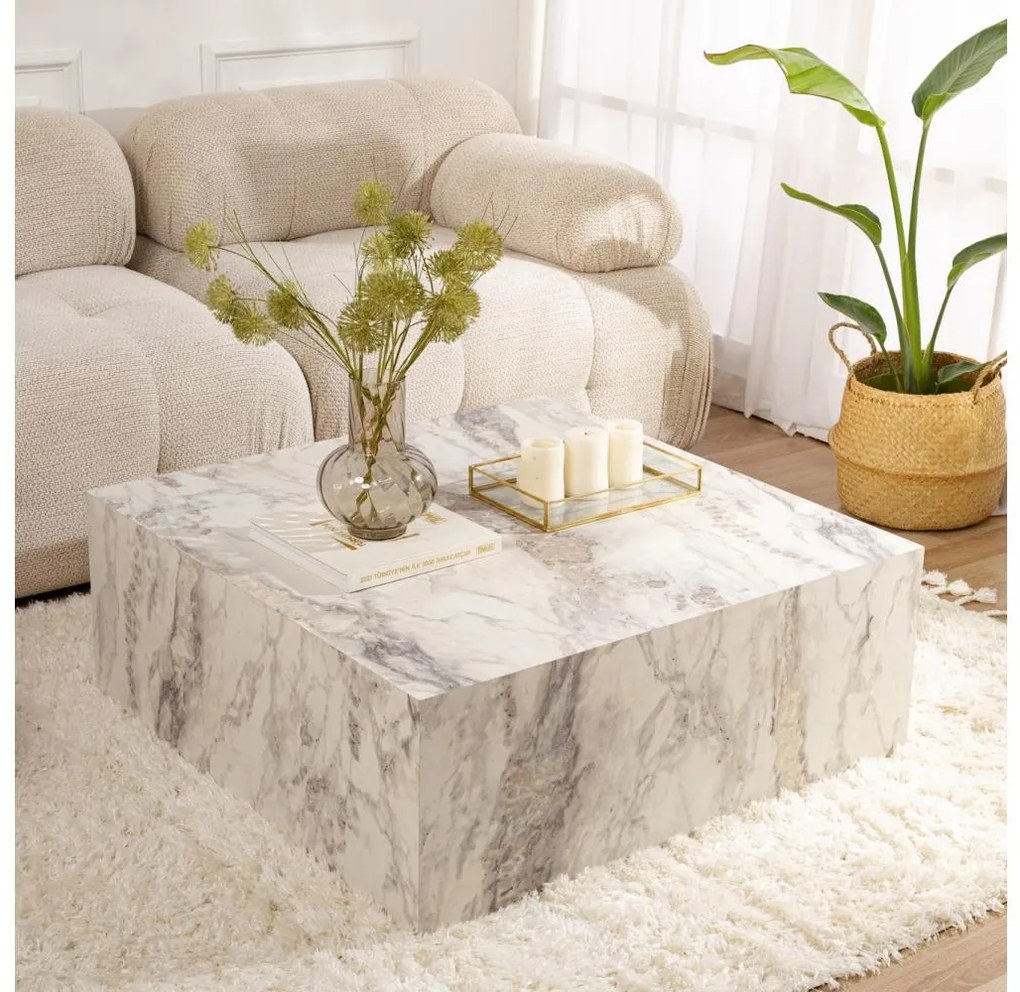 Stolik kawowy PRIZMA 35x90 cm w dekorze marmuru