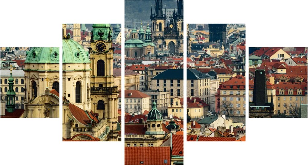 Obraz - Panorama Pragi (125x70 cm)