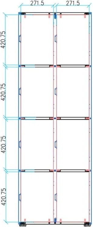 Drewniana szafka skrytkowa S4, 8 schowków, demontaż, zamek RFID, szary/brzoza