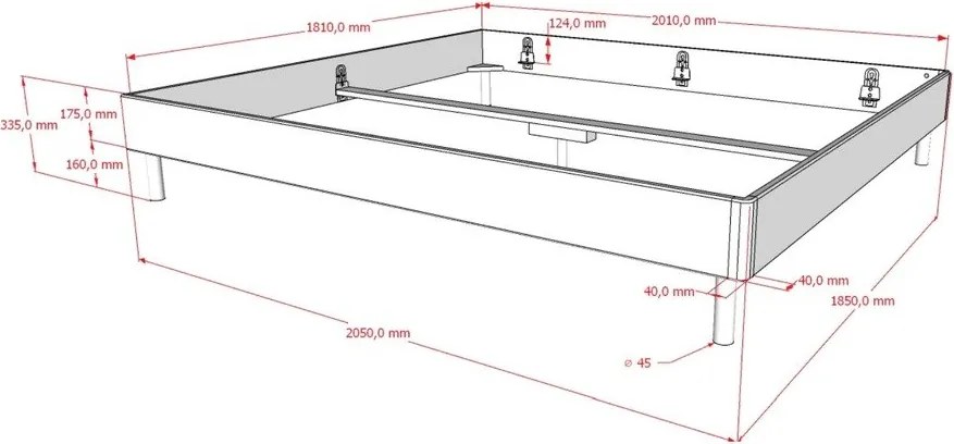 Łóżko dwuosobowe z litego drewna dębowego bez zagłówka i stelaża w naturalnym kolorze 180x200 cm Forrest – Vipack