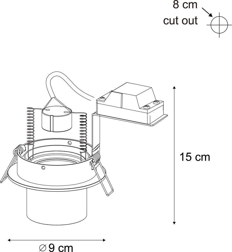 Nowoczesny podtynkowy reflektor GU10 50 mm okrągły, regulowany - Installa