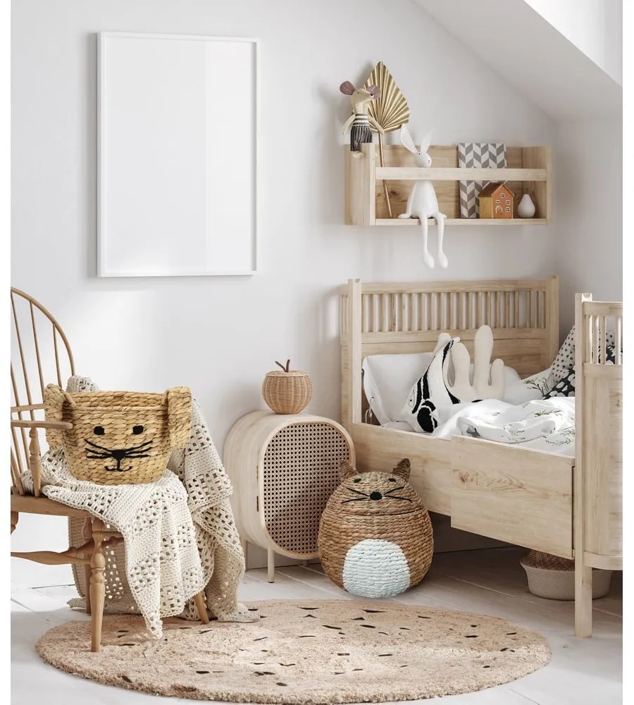 Dziecięcy kosz na zabawki z hiacyntu wodnego w naturalnym kolorze ø 40x43 cm Cat – Compactor
