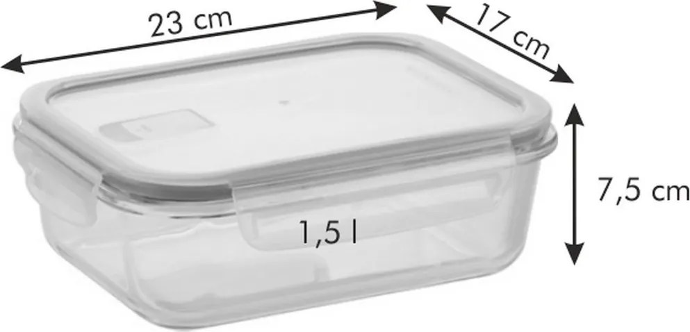 Tescoma FRESHBOX GLASS pojemnik 1,5 l, prostokątny, 1,5 l