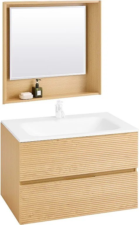 SoBuy Zestaw lustro + umywalka BZR198-N