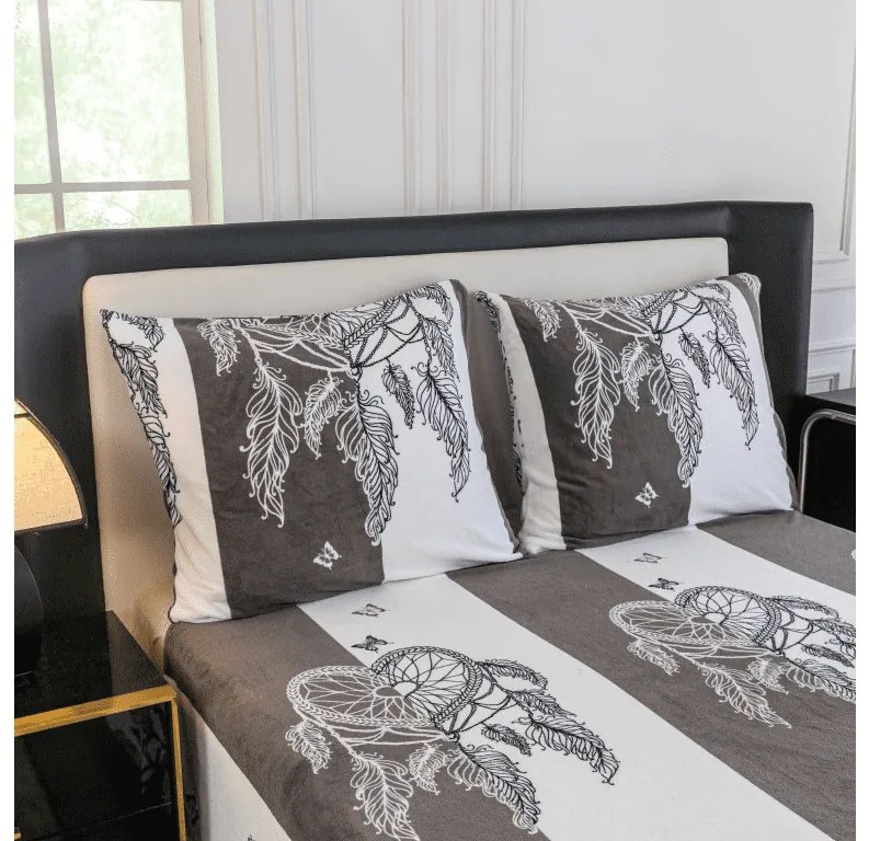 PrzytulneMieszkanie.pl PrzytulneMieszkanie.pl Pościel z mikropluszu TIRSO szaro-biała Rozmiar pościeli: 2 szt 70 x 90 cm | 200 x 220 cm
