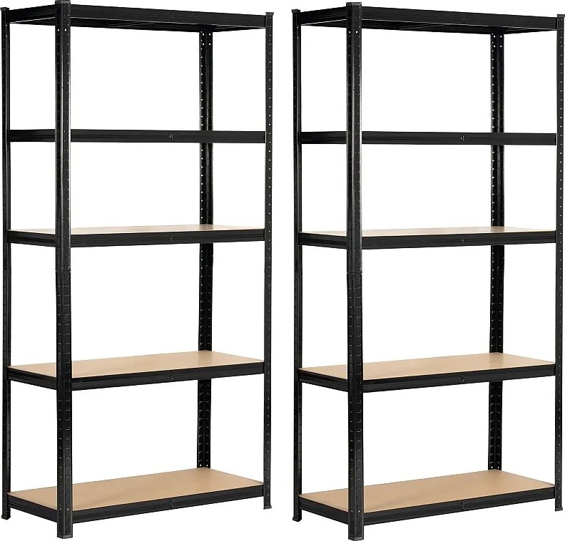 2x REGAŁ METALOWY 90x40x180 CZARNY