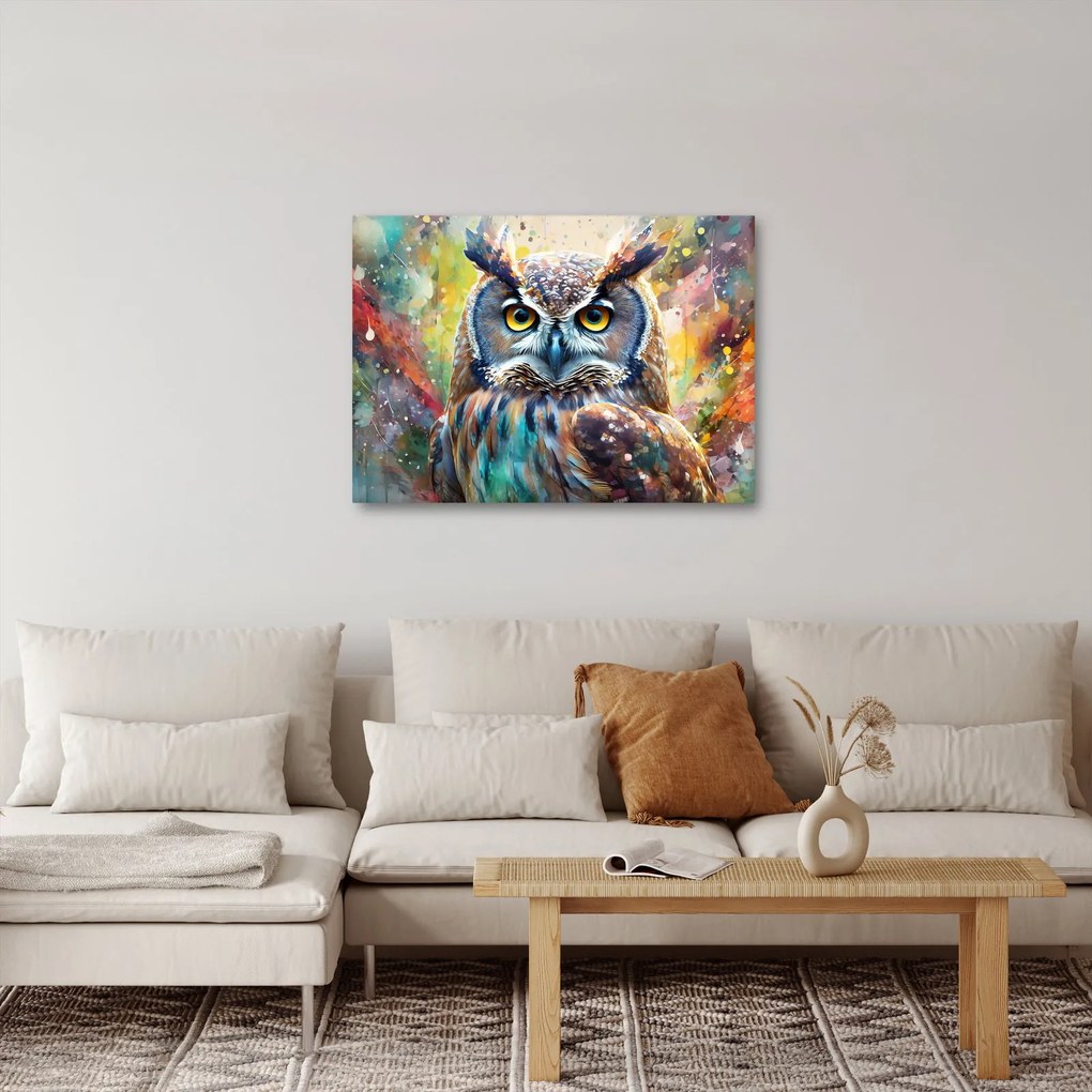 Obraz - Malowanie sowy (70x50 cm)