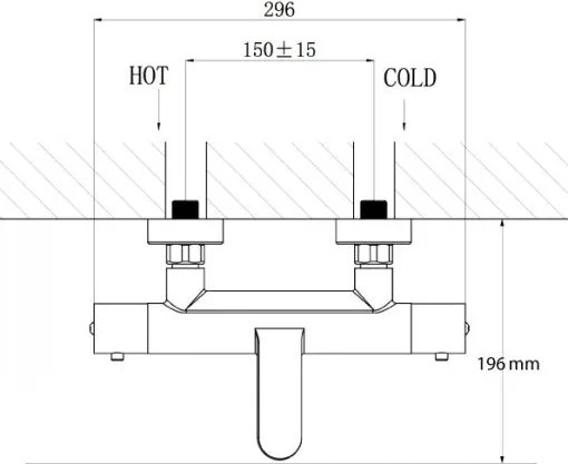 Bateria termostatyczna wannowo-prysznicowa naścienna 4051 czarny mat