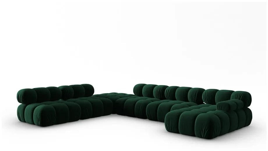 Zielona aksamitna sofa 379 cm Bellis – Micadoni Home