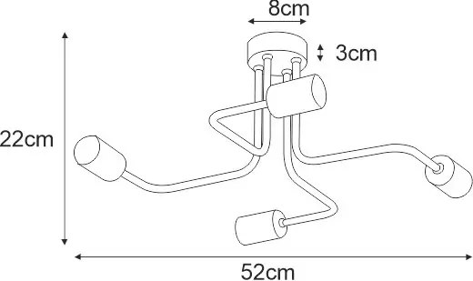 Czarna loftowa lampa sufitowa - S828-Pira